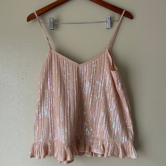 Anthropologie Pale Pink Amelie Sequin Tank Top US Size 8 - Picture 5 of 8